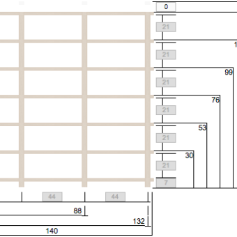 DVD shelf 3/7 145x140cm Cherry Blossom