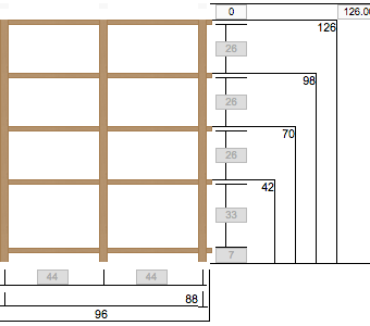 Shelf 2/5 126x96cm Old Oak