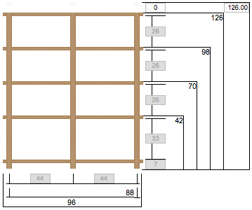 Shelf 2/5 126x96cm Old Oak