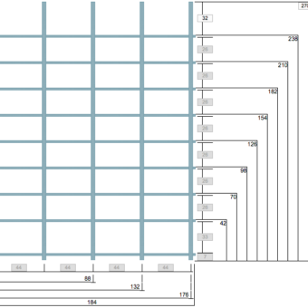 Shelf 4/9 270x184cm Old blue