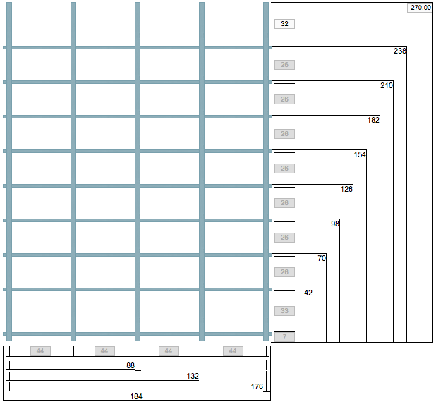 Shelf 4/9 270x184cm Old blue